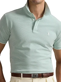 Custom-Slim-Fit Stretch Oxford Mesh Polo Shirt