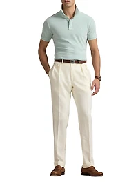 Custom-Slim-Fit Stretch Oxford Mesh Polo Shirt