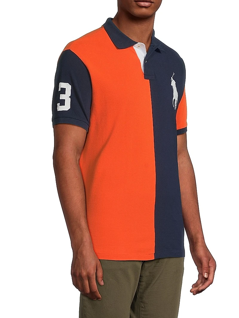 Custom-Slim-Fit Colorblock Polo Shirt