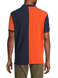 Custom-Slim-Fit Colorblock Polo Shirt