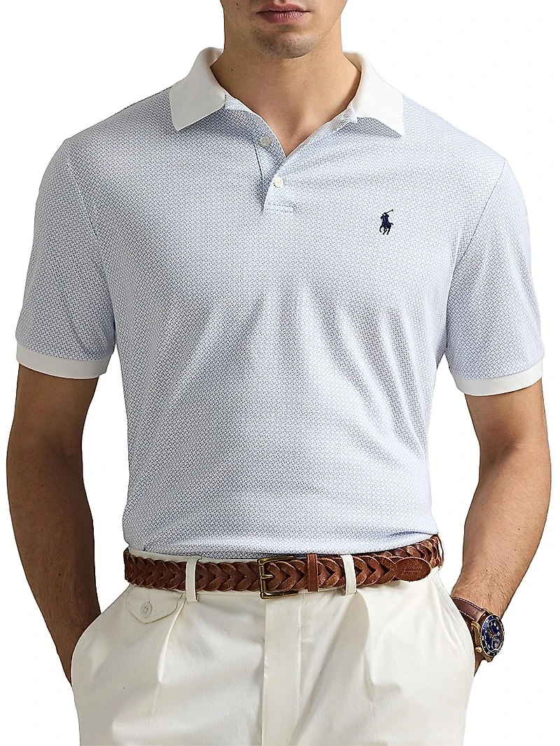 Classic-Fit Print Soft Cotton Polo Shirt