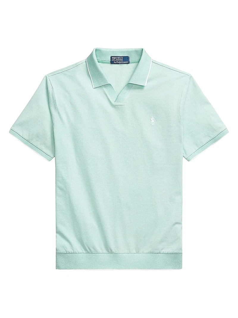 Jacquard Mesh Polo Shirt