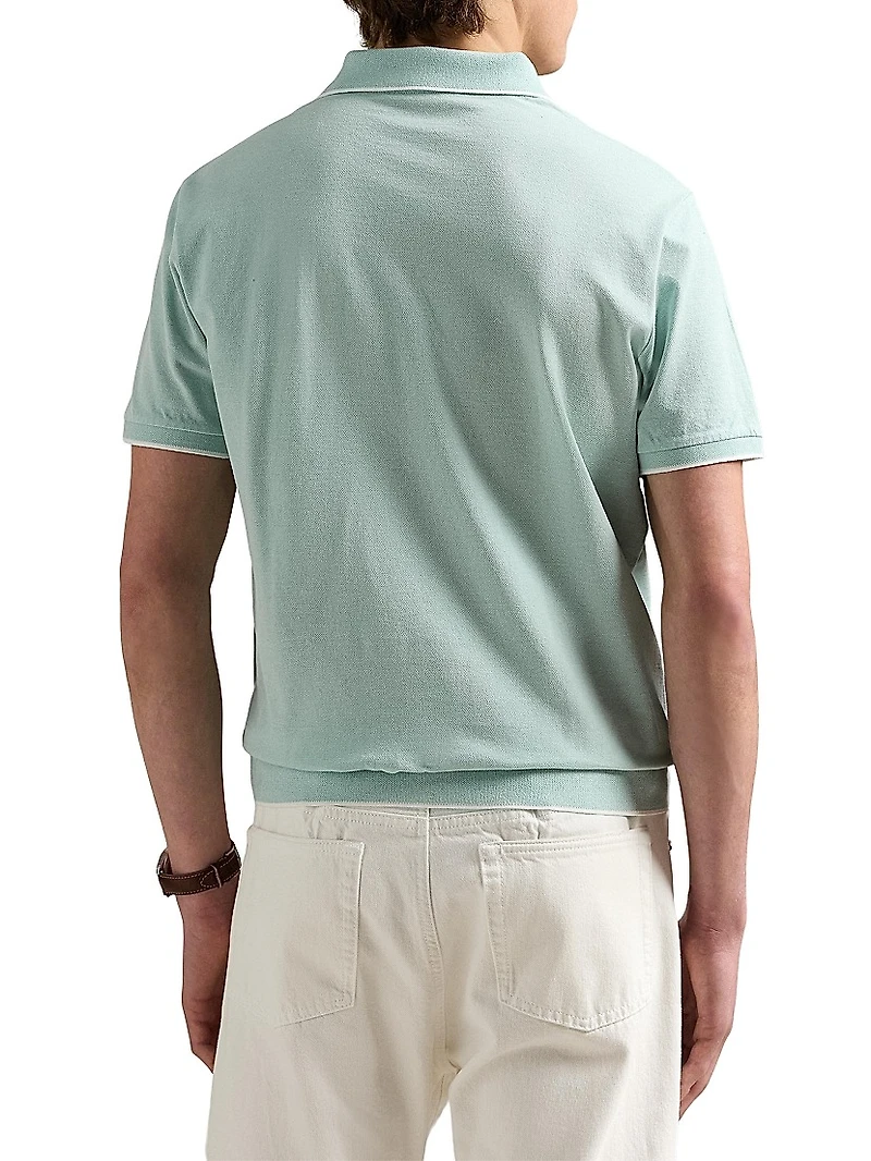 Jacquard Mesh Polo Shirt