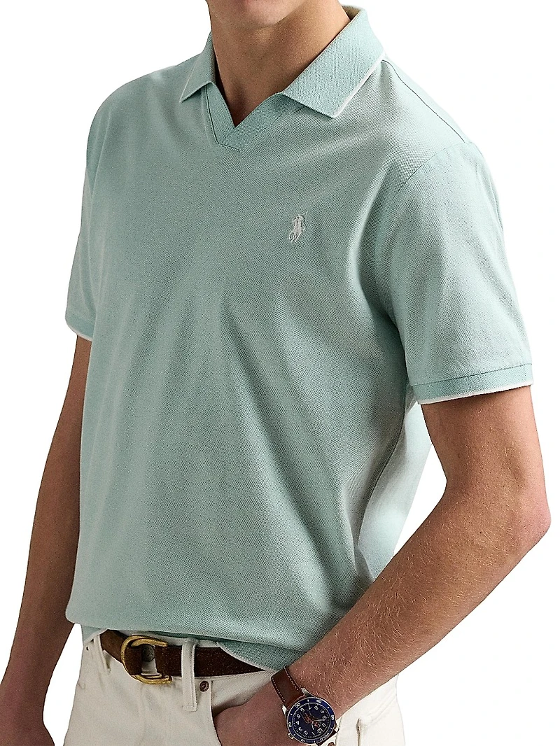 Jacquard Mesh Polo Shirt