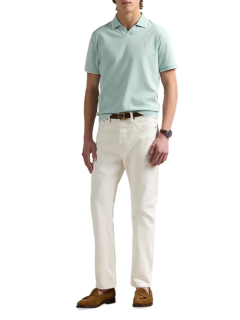 Jacquard Mesh Polo Shirt