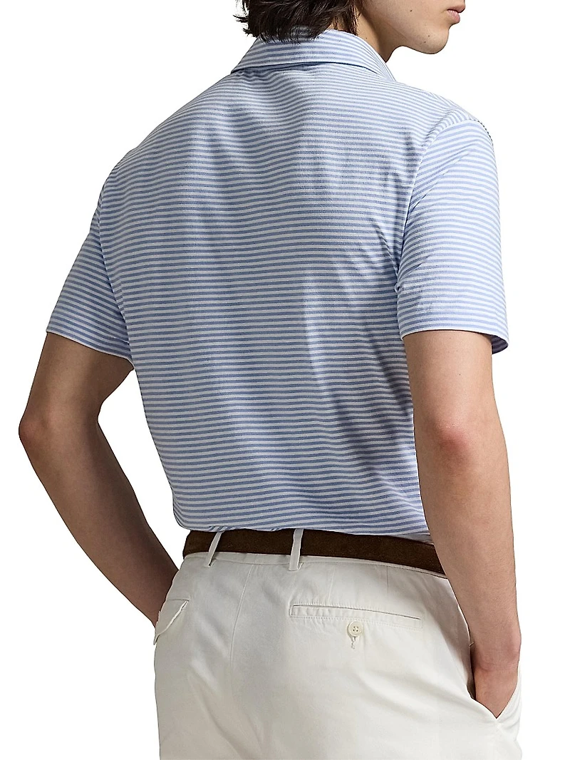 Standard-Fit Striped Lisle Polo Shirt