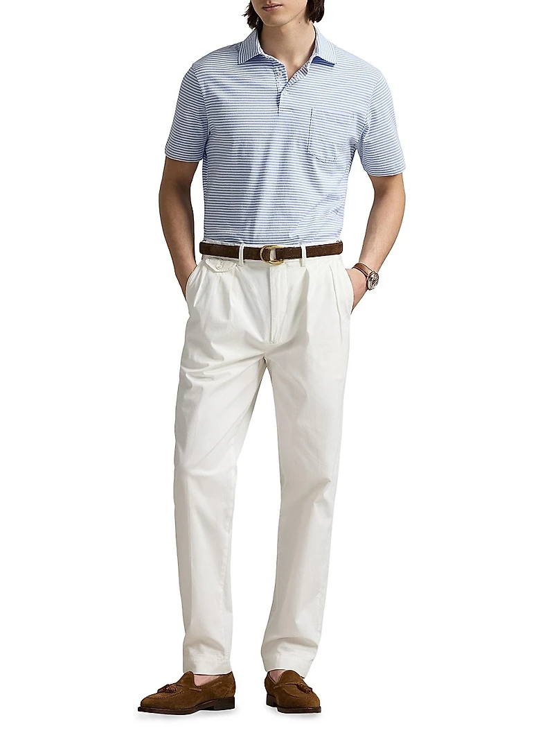 Standard-Fit Striped Lisle Polo Shirt