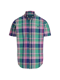 Classic-Fit Plaid Oxford Shirt