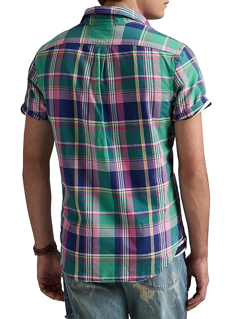 Classic-Fit Plaid Oxford Shirt