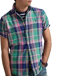 Classic-Fit Plaid Oxford Shirt