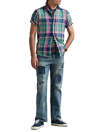 Classic-Fit Plaid Oxford Shirt