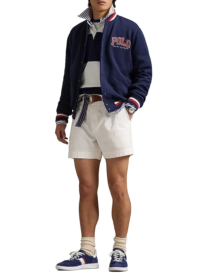 Letterman-Logo Fleece Baseball Jacket