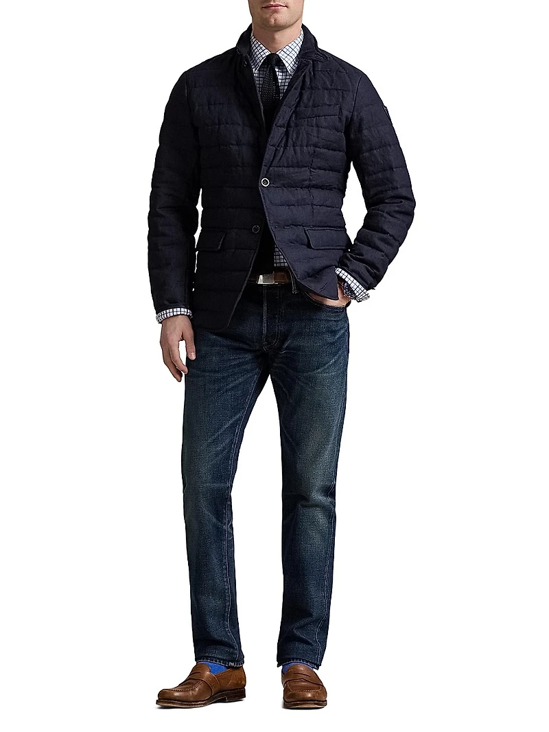 Quilted Linen Down Jacket