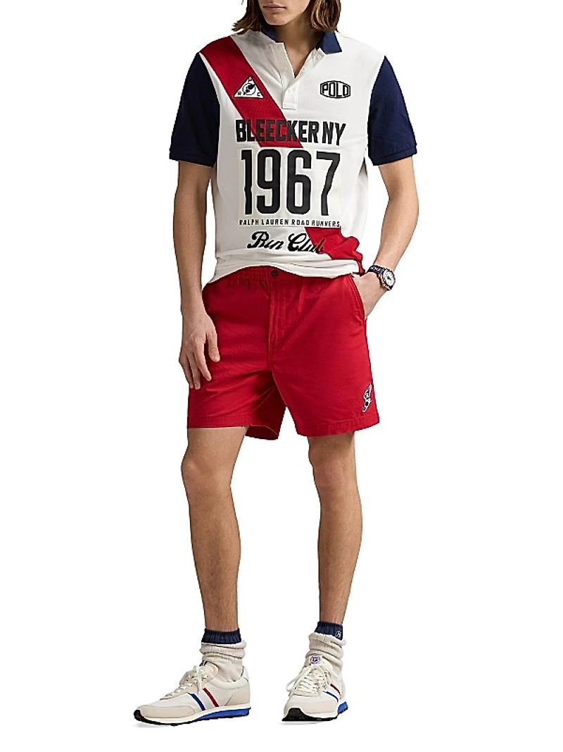 Classic-Fit Mesh Graphic Polo Shirt