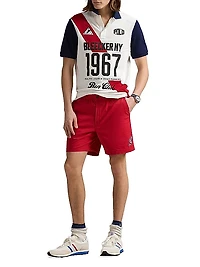 Classic-Fit Mesh Graphic Polo Shirt