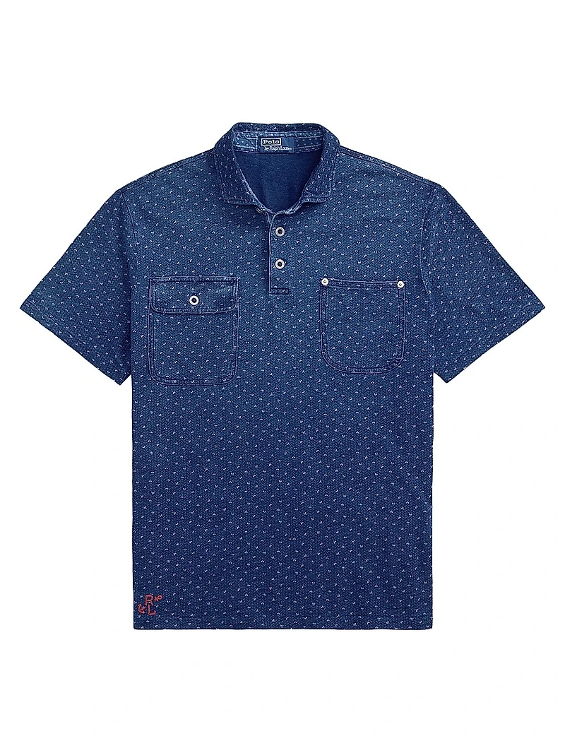 Classic-Fit Indigo Jersey Polo Shirt