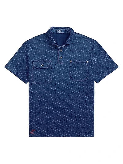 Classic-Fit Indigo Jersey Polo Shirt