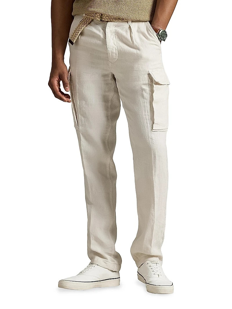 Lateef Slim-Tapered-Fit Linen Cargo Pants