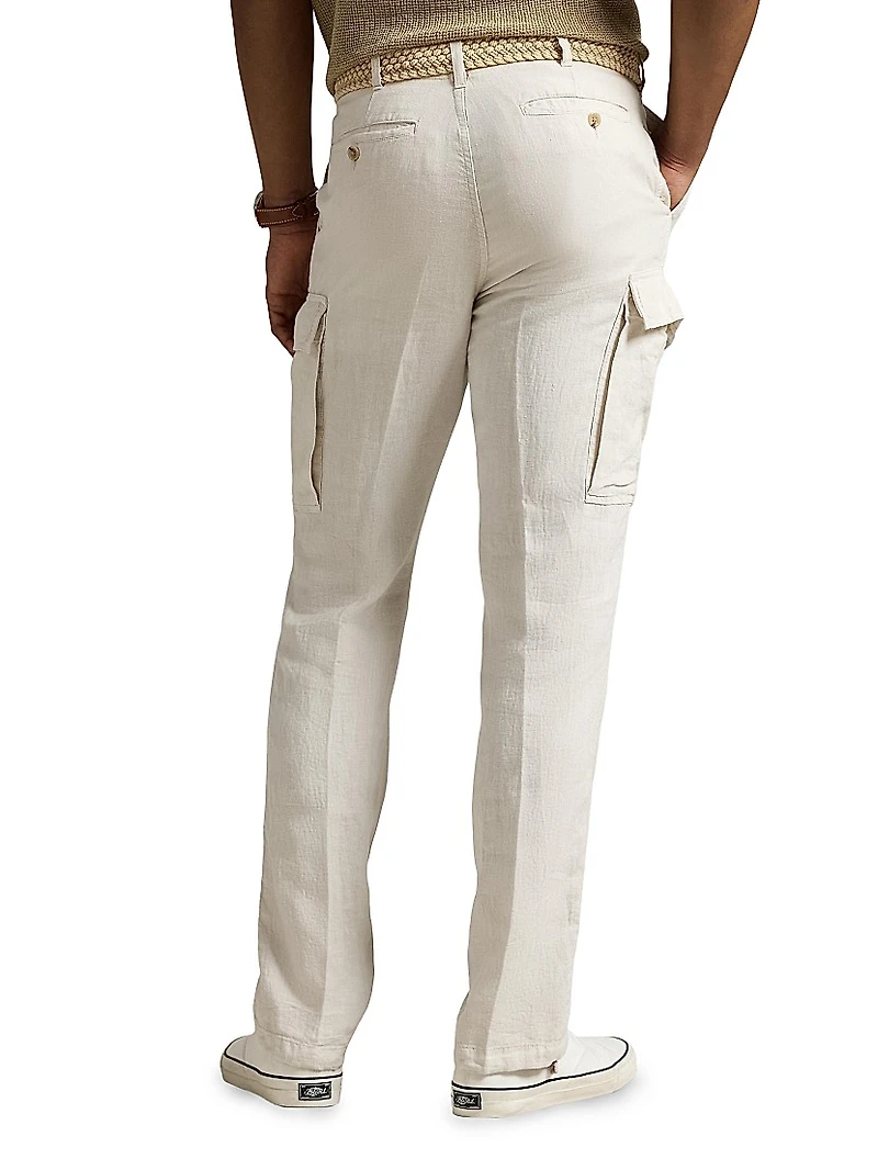 Lateef Slim-Tapered-Fit Linen Cargo Pants