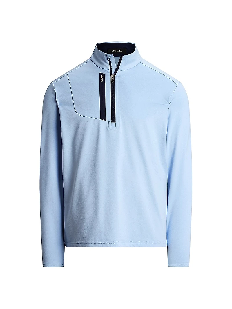 Stretch Jersey Quarter-Zip Sweater