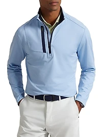 Stretch Jersey Quarter-Zip Sweater