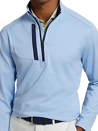 Stretch Jersey Quarter-Zip Sweater