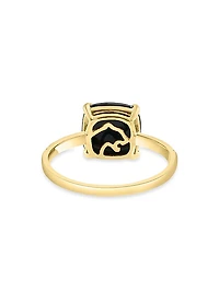 14K Yellow Gold, Onyx & 0.05 TCW Diamond Ring