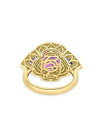 14K Yellow Gold, Amethyst, Tanzanite & 0.20 TCW Diamond Ring