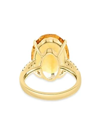 14K Yellow Gold, Citrine & 0.20 TCW Diamond Solitaire Ring