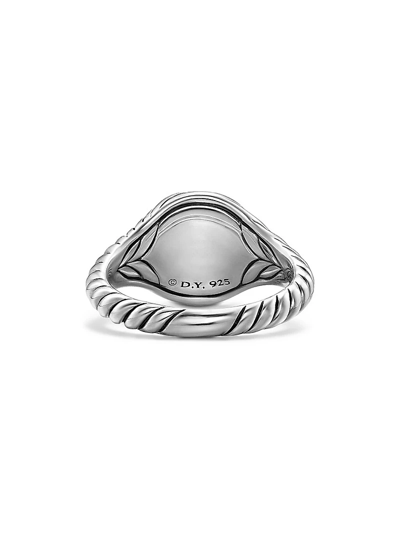 Sculpted Cable Pinky Ring Sterling Silver, 10MM