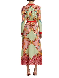V.Tang Lea Floral Silk Shirtdress