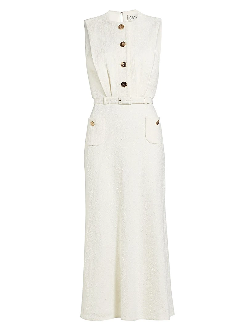 Amar Cotton-Blend Belted Midi-Dress