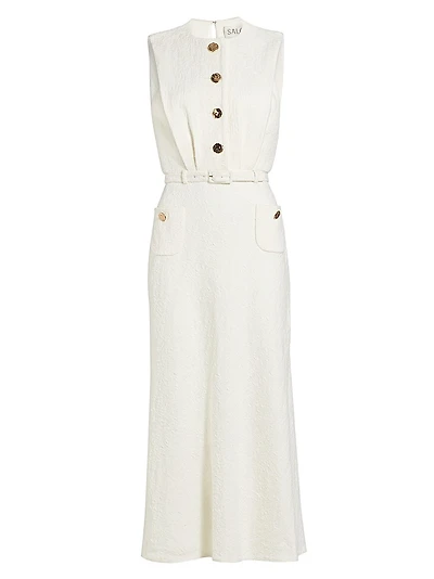 Amar Cotton-Blend Belted Midi-Dress