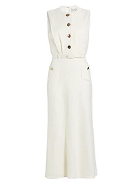 Amar Cotton-Blend Belted Midi-Dress
