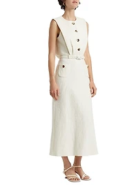 Amar Cotton-Blend Belted Midi-Dress