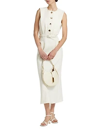 Amar Cotton-Blend Belted Midi-Dress
