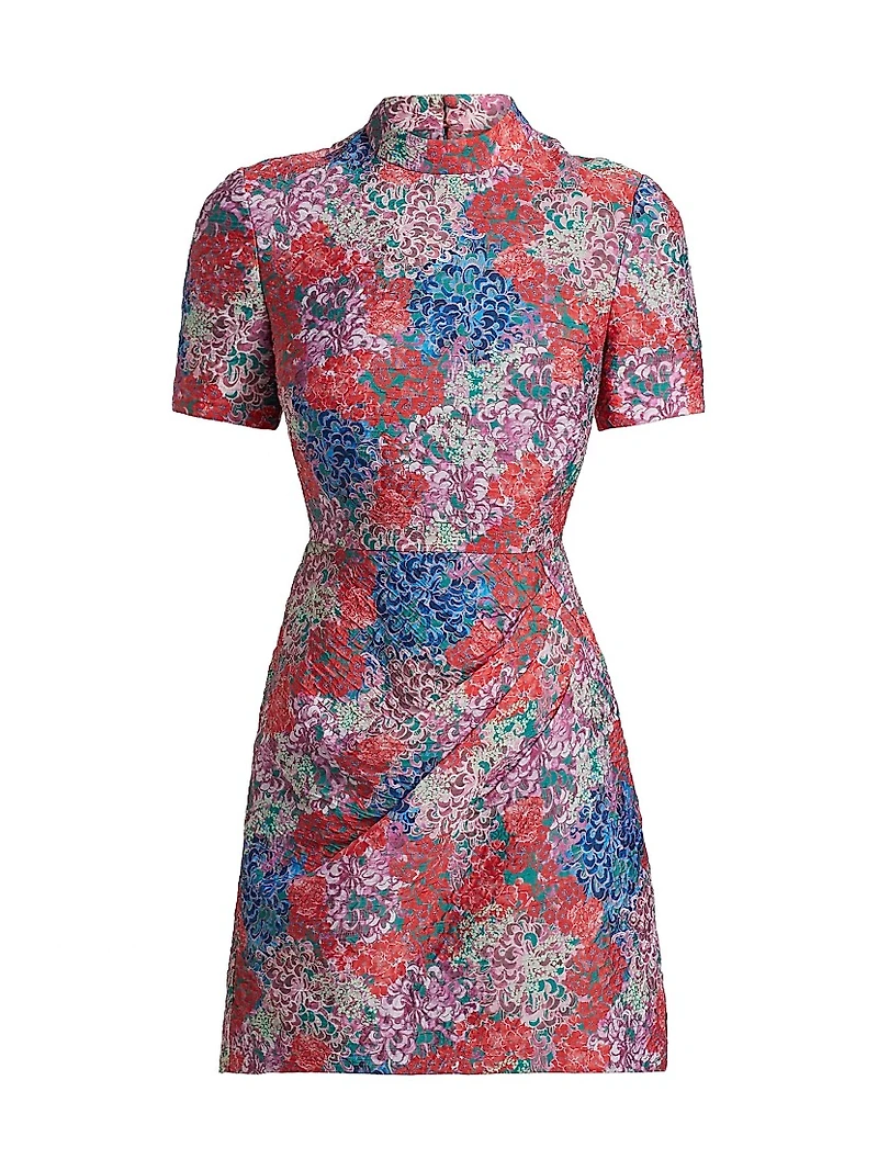 Draped Floral Minidress