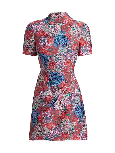 Draped Floral Minidress