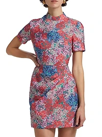 Draped Floral Minidress