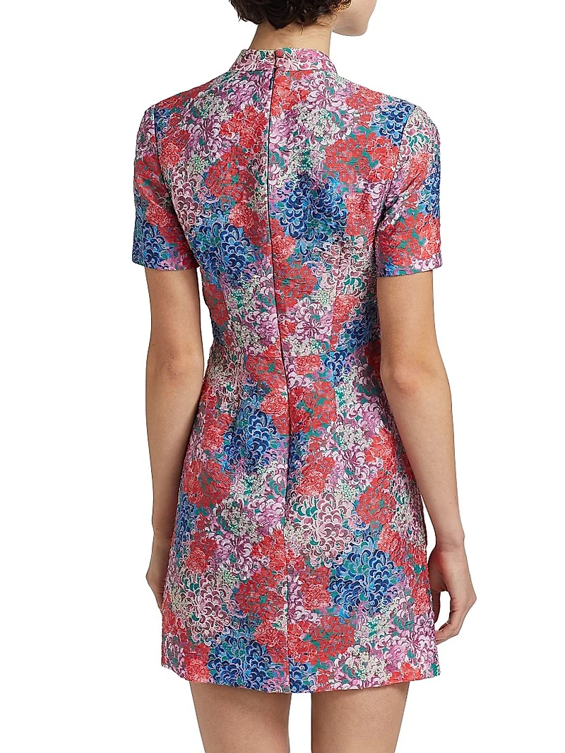 Draped Floral Minidress