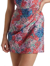 Draped Floral Minidress