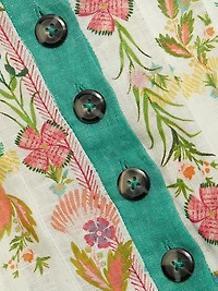 Riya-B Floral Linen Midi-Shirtdress
