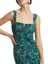 Chandra Ruffle Jacqaurd Maxi Dress
