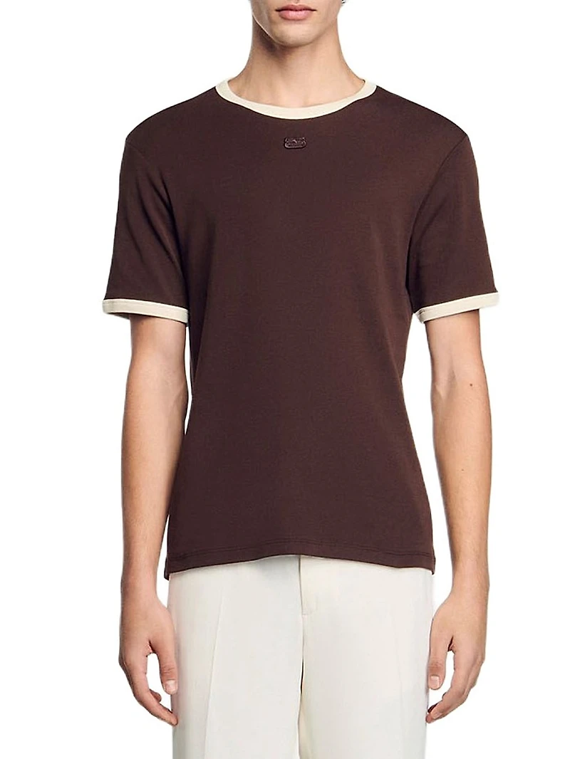 Two-Tone Patch T-Shirt