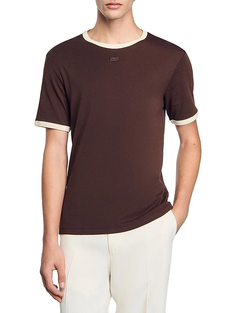 Two-Tone Patch T-Shirt