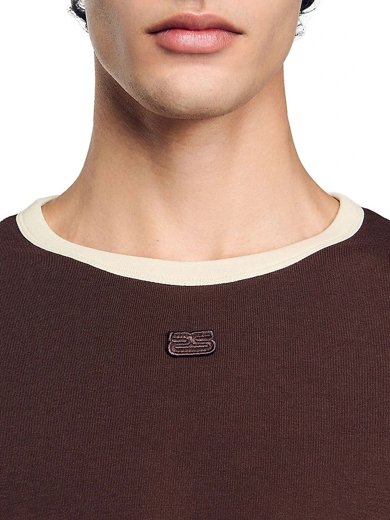 Two-Tone Patch T-Shirt