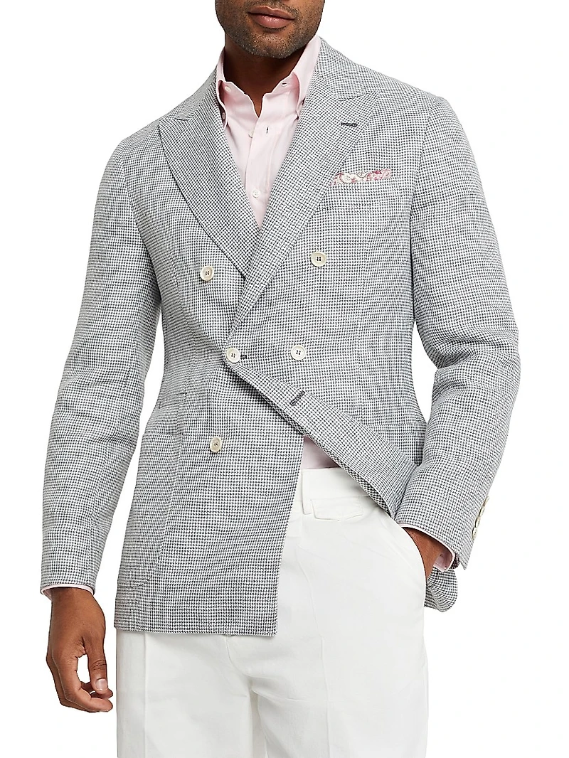 Houndstooth One and a Half Breasted Blazer