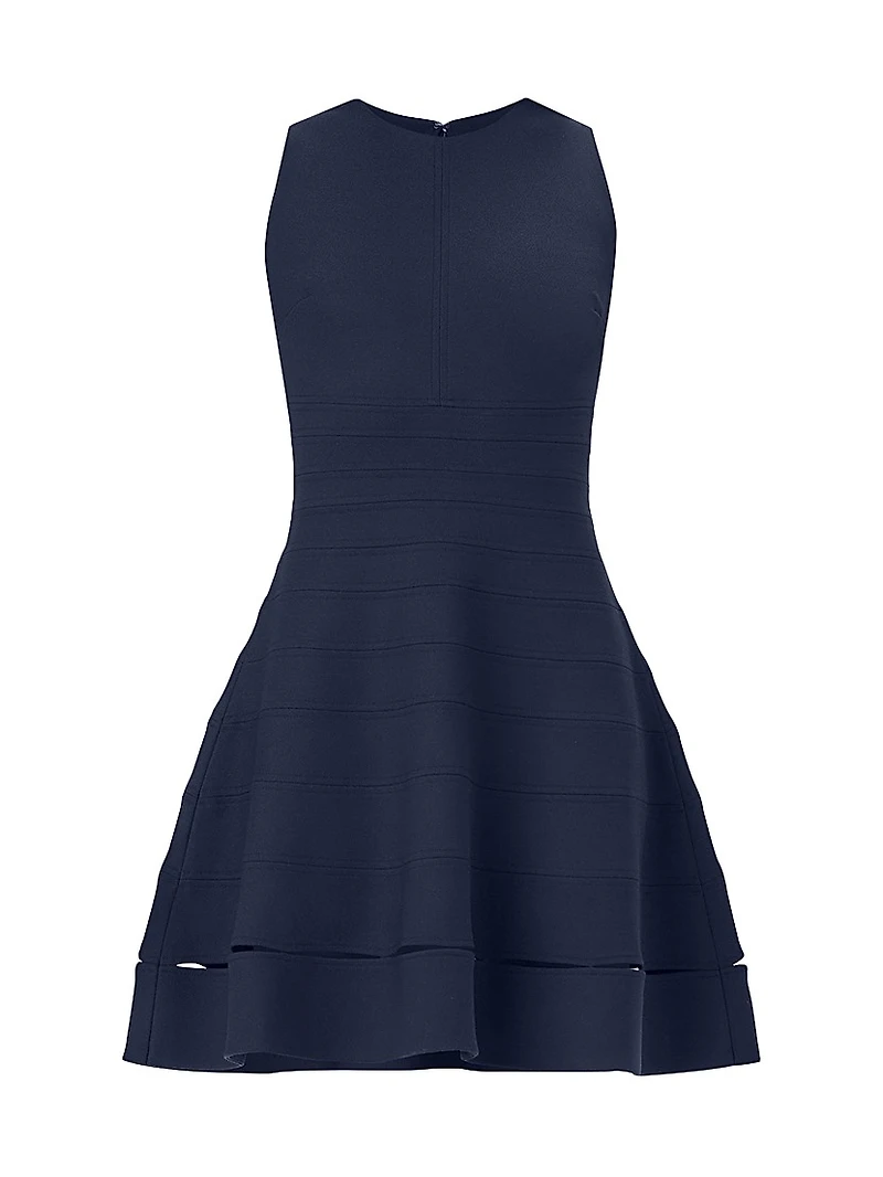 The Rosemary Stretch-Crepe Fit & Flare Mini-Dress