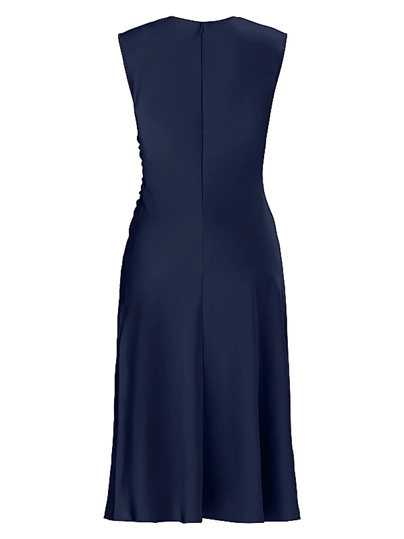 Satin Cowlneck Midi-Dress