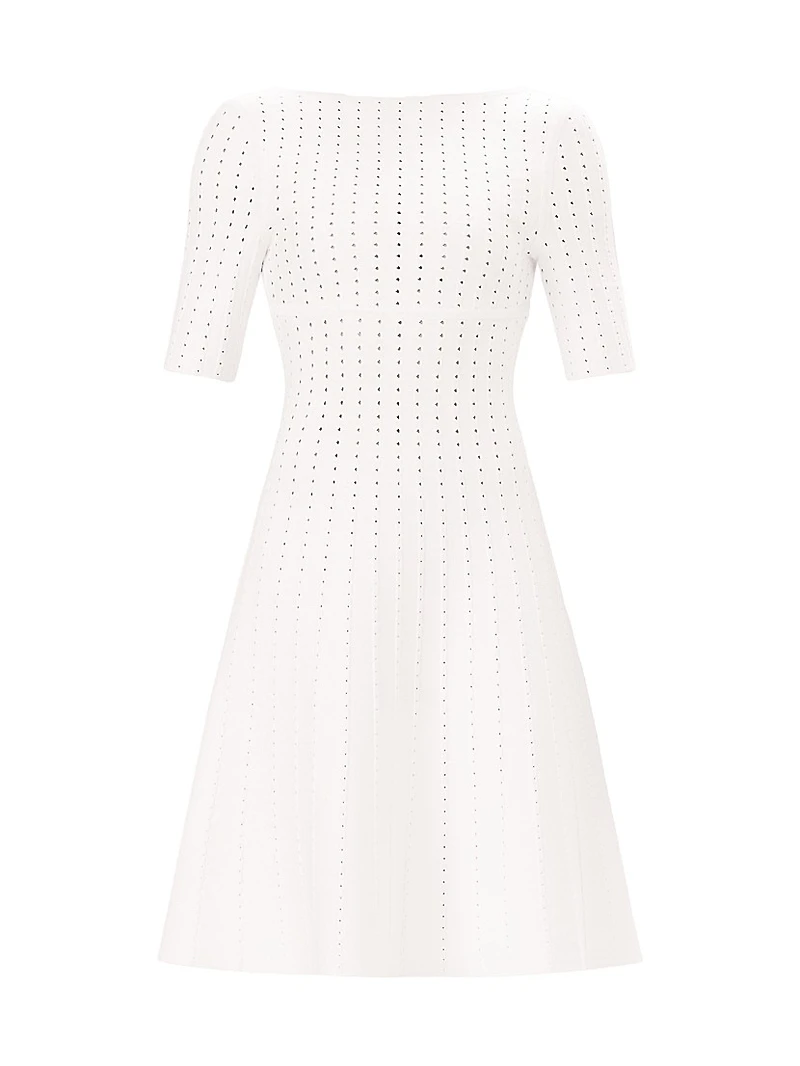 The Donna Pointelle-Knit Fit & Flare Minidress
